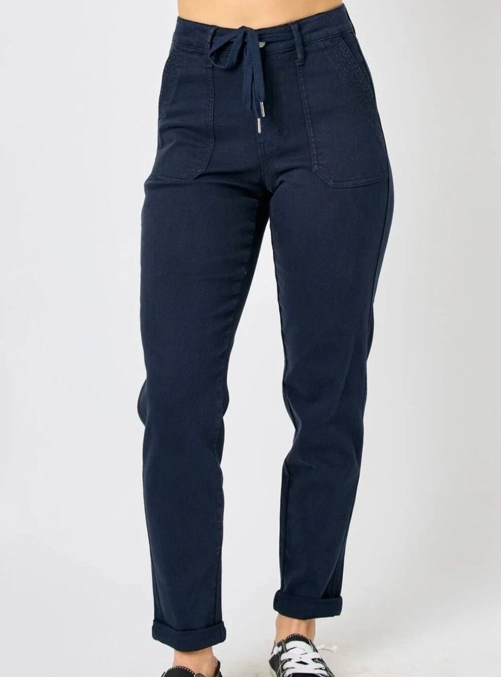 Judy Blue High Waist Denim Jogger Jeans Womens Size 9 (29) Navy Utility Granola